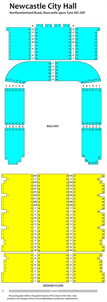 Newcastle City Hall Seating Map