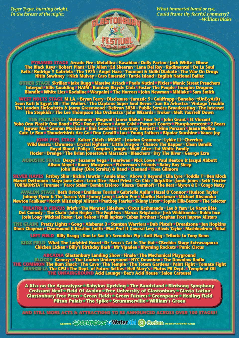 Glastonbury 2014 Line up