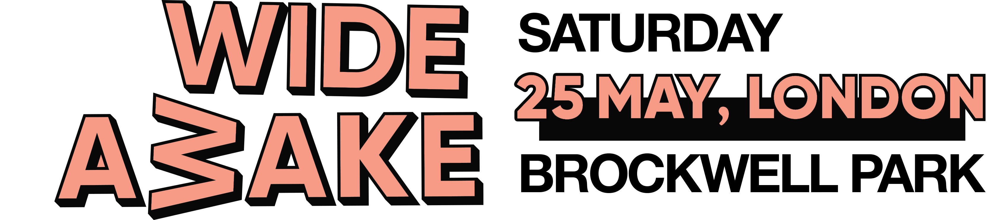 Wide Awake main logo with dates: May 28th 2022, Brockwell Park, London