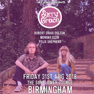 Sorry Grace (Single Launch) + Special Guests Sorry Grace (Single Launch) + Special Guests