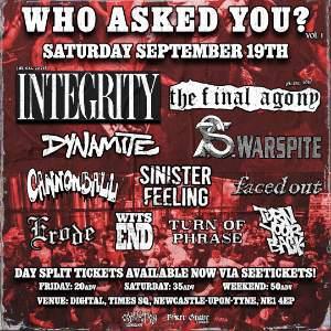 WHO ASKED YOU? Saturday Ticket (valid 19/09/26)