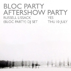 Bloc Party Aftershow party w/ Bloc Party DJ set