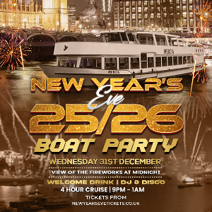 New Years Eve London 2025/26 Thames Boat Party