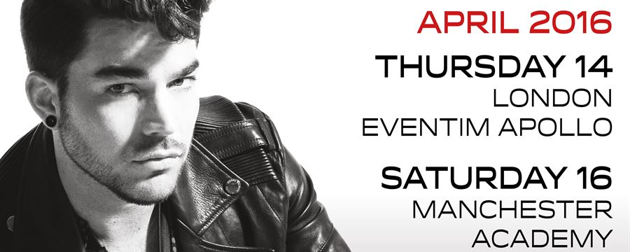 ADAM LAMBERT ANNOUNCES 16-DATE EUROPEAN TOUR FOR 2016
