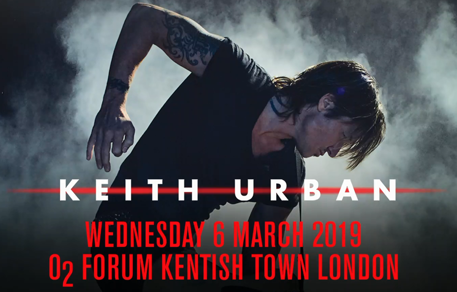 KEITH URBAN ANNOUNCES SPECIAL PRE-TOUR CLUB SHOW AT O2 FORUM KENTISH TOWN LONDON