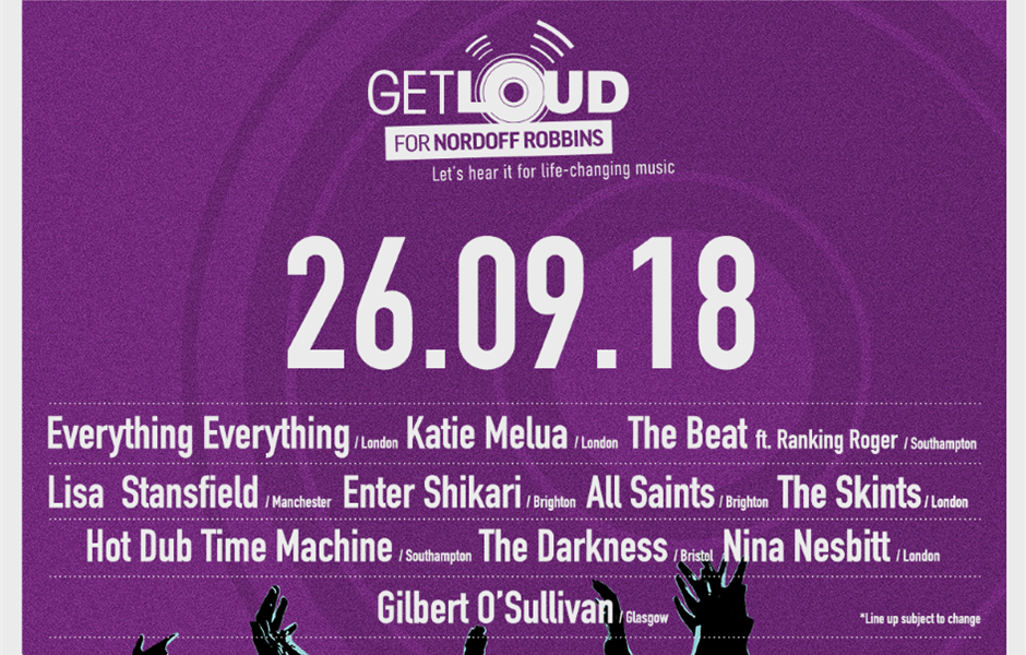 MUSIC THERAPY CHARITY NORDOFF ROBBINS REVEAL 2018 GET LOUD SESSIONS LINE UP 