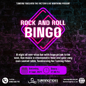 ROCK AND ROLL BINGO: TURNING TIDES FUNDRAISER - The Factory Live (Worthing)