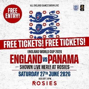 ENGLAND VS PANAMA {FREE ENTRY TICKETS}