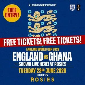 ENGLAND VS GHANA {FREE ENTRY TICKETS}