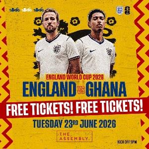ENGLAND VS GHANA - FREE ENTRY TICKETS