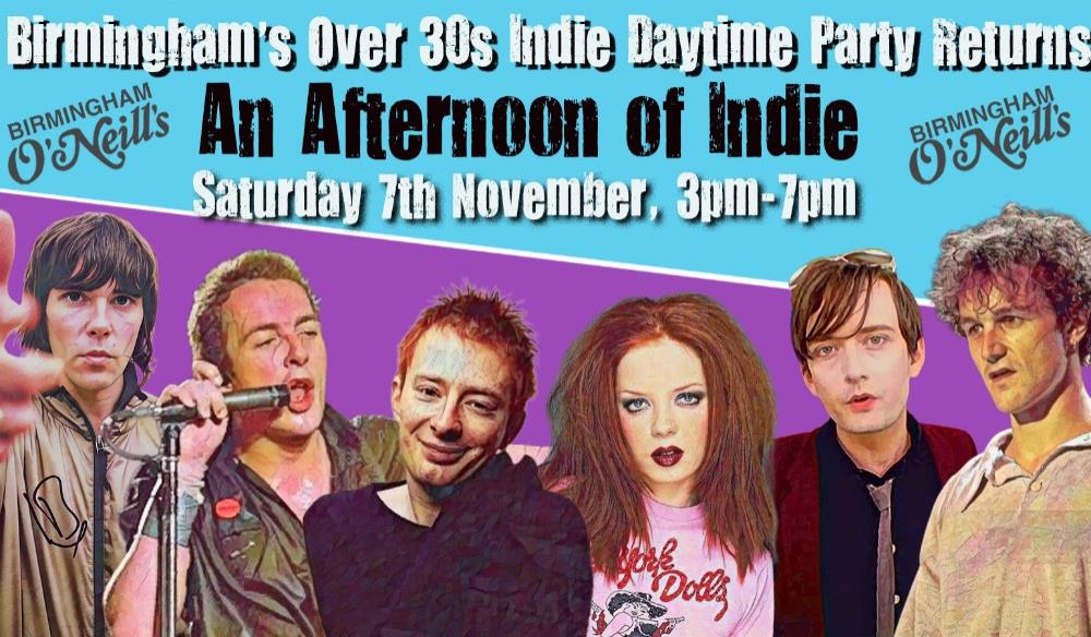 An Afternoon of Indie Birmingham (Over 30s Only)