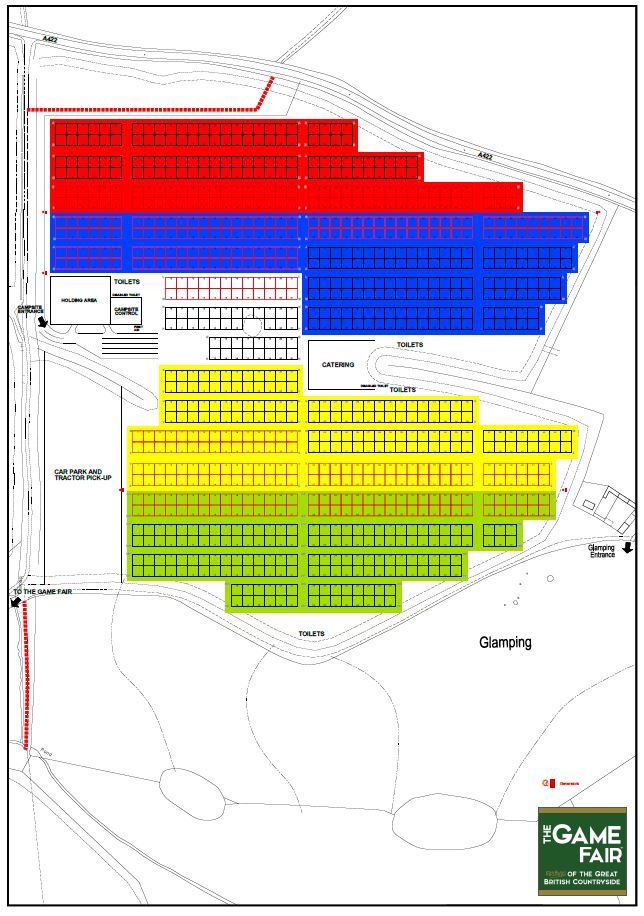 The Game Fair Camping Tickets Campsite open from Wednesday 21st