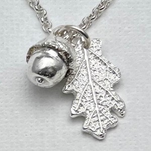 097-Acorn and Oak Leaf Fine Silver Pendant