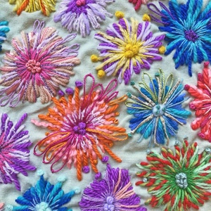 260-Hand Stitched Contemporary Florals