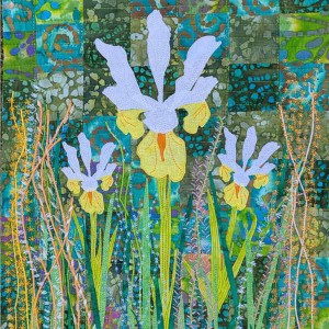 202-Applique Iris Wallhanging