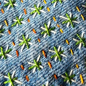 123-Sashiko Upcycling on Denim
