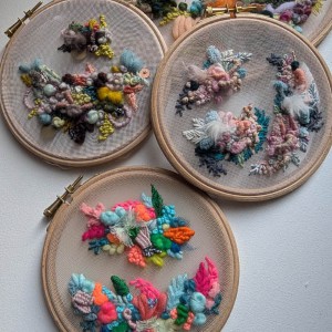 100-Abstract Hand Embroidery on Tulle