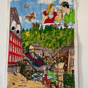 224-Scrappy Collage Tea Towel Art