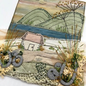 086-Seascape Cottage Fabric Collage
