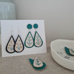 158-Embroidered Cork Leather Jewellery