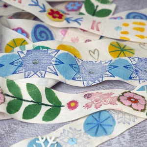 047-Hand-Printed Decorative Ribbons