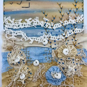 059-Embroidered Sandy Shores & Seashells Seascape