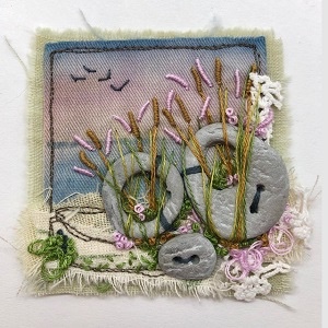 035-Hand Sewn Mini Seascape Collage