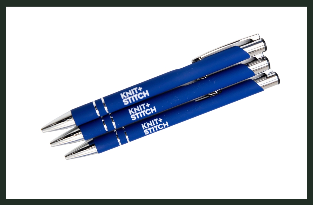 Pen With Knit + Stitch Logo (Blue)